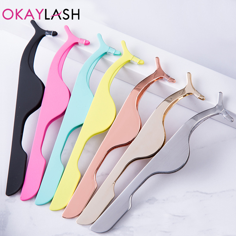 Eyelash Extension Logo - OKAYLASH nierdzewne złoto pęseta do sztucznych