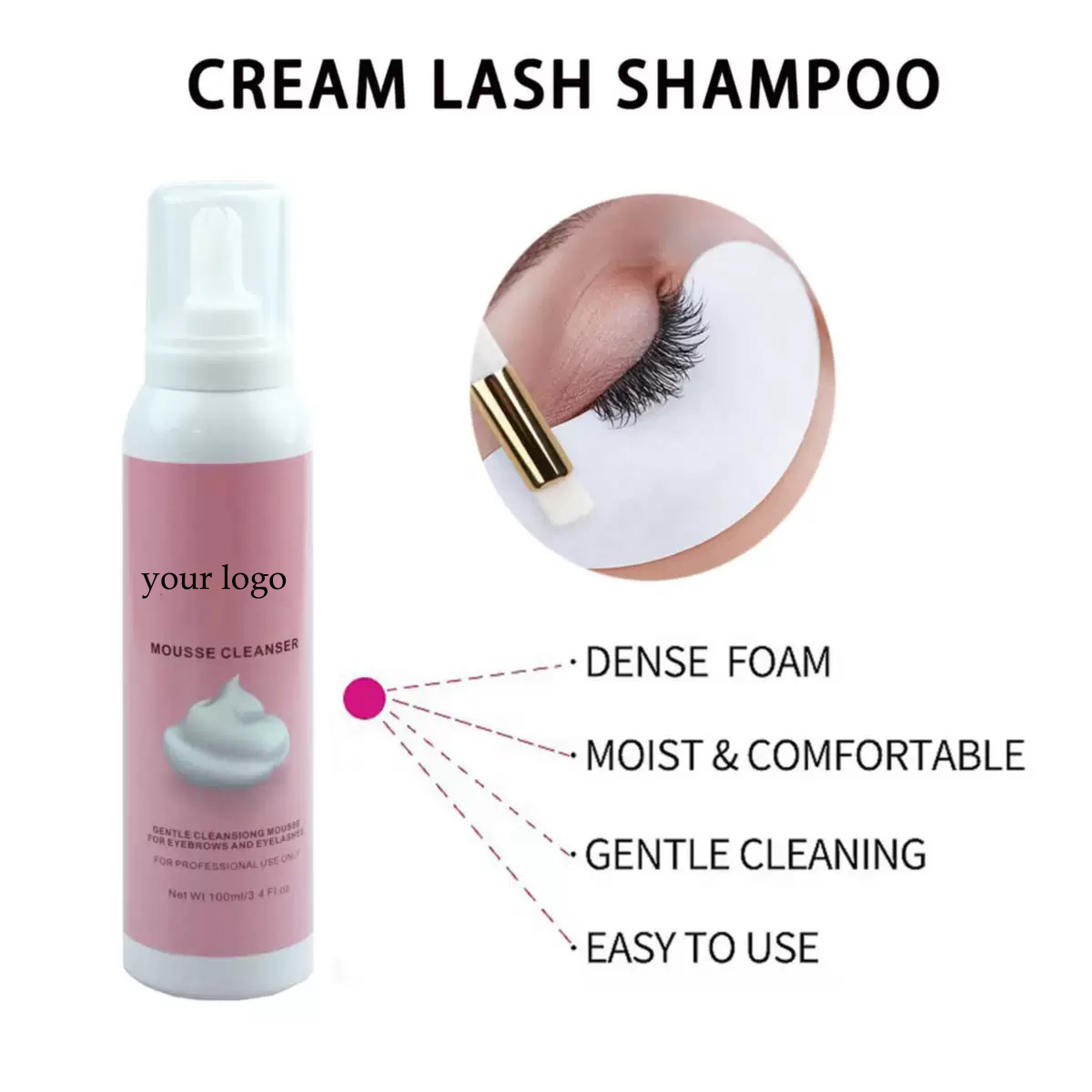 Dostosowany szampon do rzęs z  – Eyelash Extension Logo recenzja i cena